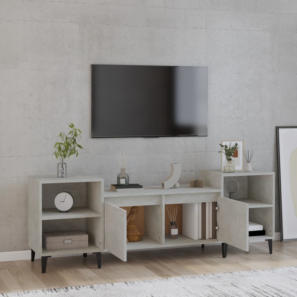 tv-bord 160x35x55 cm konstrueret træ betongrå