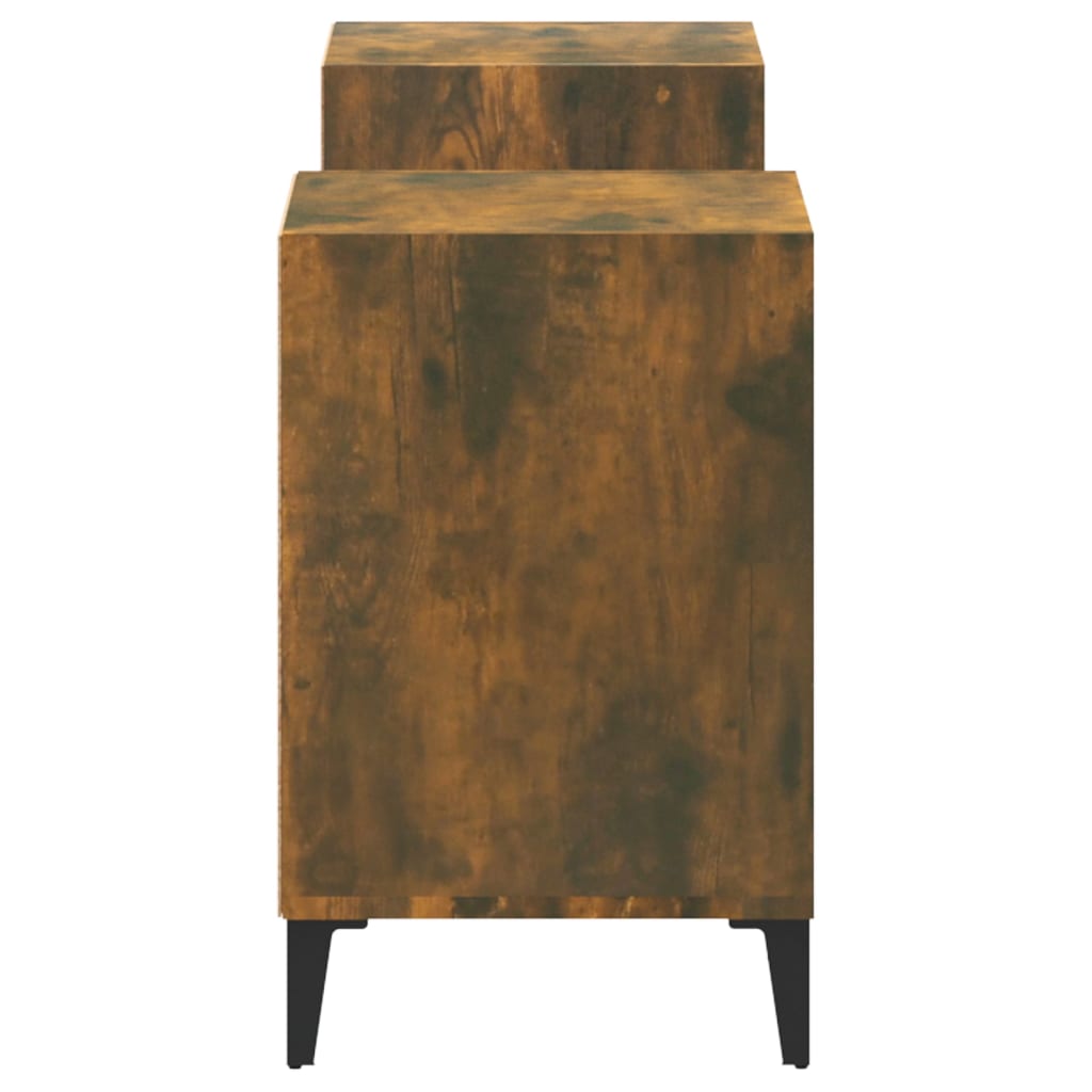 tv-bord 160x35x55 cm konstrueret træ røget egetræsfarve