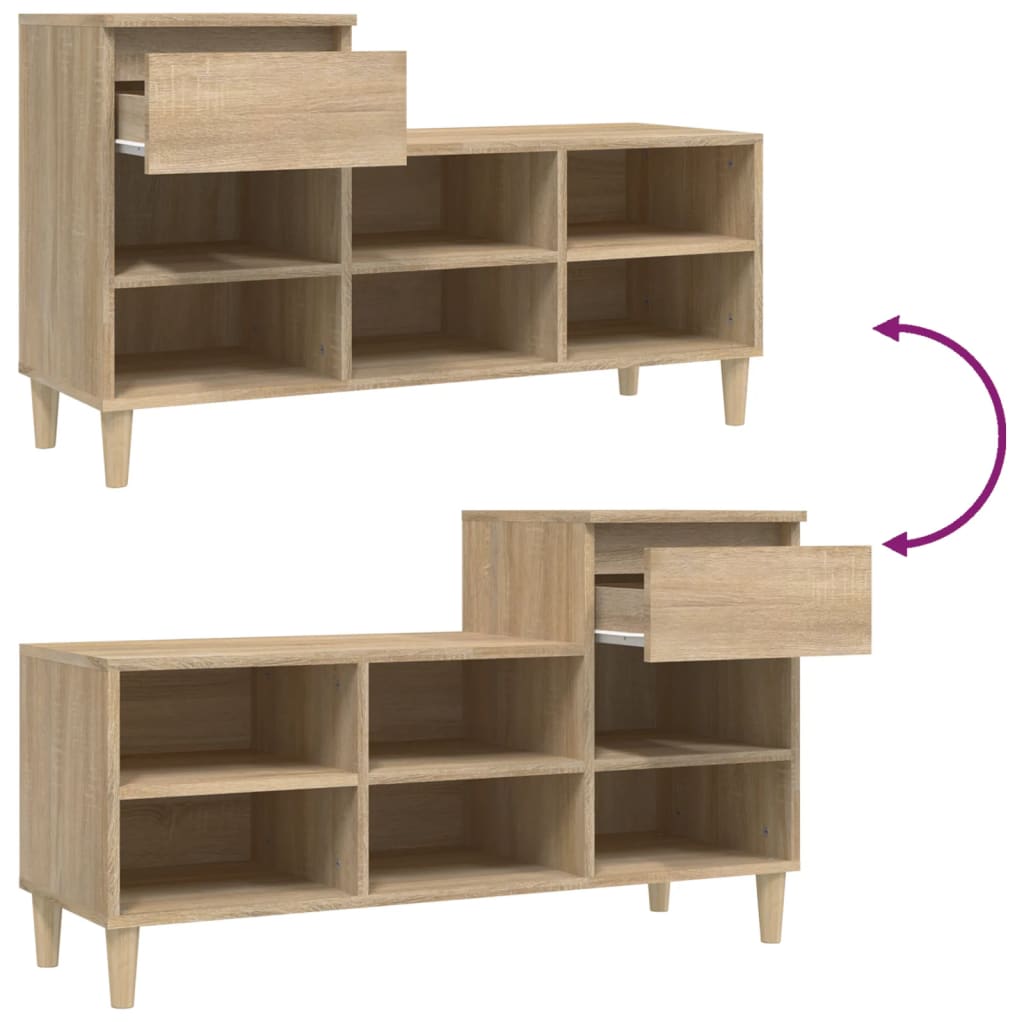 skoreol 102x36x60 cm konstrueret træ sonoma-eg