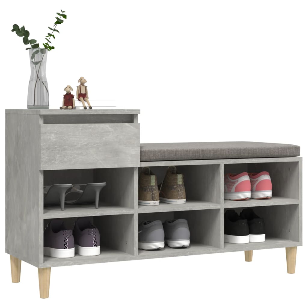 skoreol 102x36x60 cm konstrueret træ betongrå