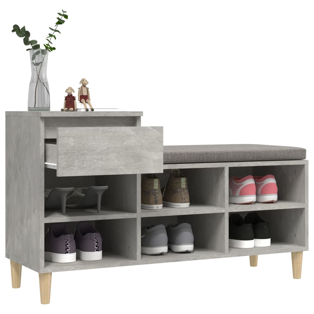 skoreol 102x36x60 cm konstrueret træ betongrå