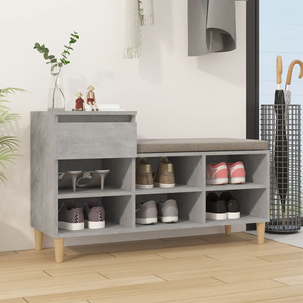 skoreol 102x36x60 cm konstrueret træ betongrå