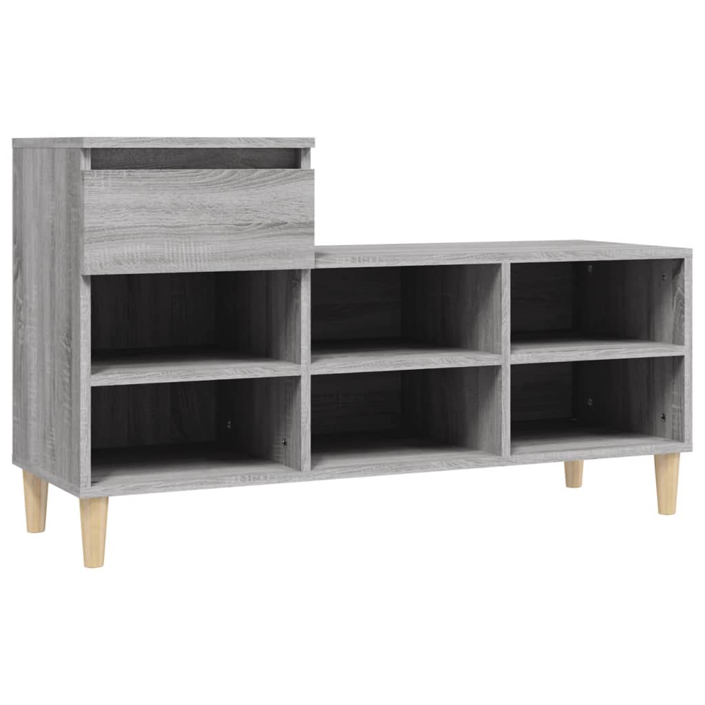skoskab 102x36x60 cm konstrueret træ grå sonoma-eg