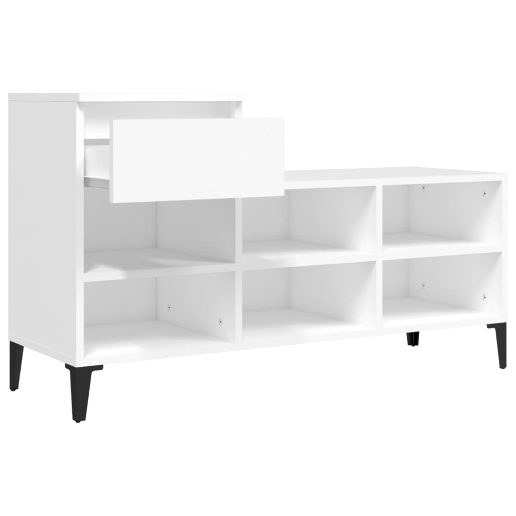 skoreol 102x36x60 cm konstrueret træ hvid