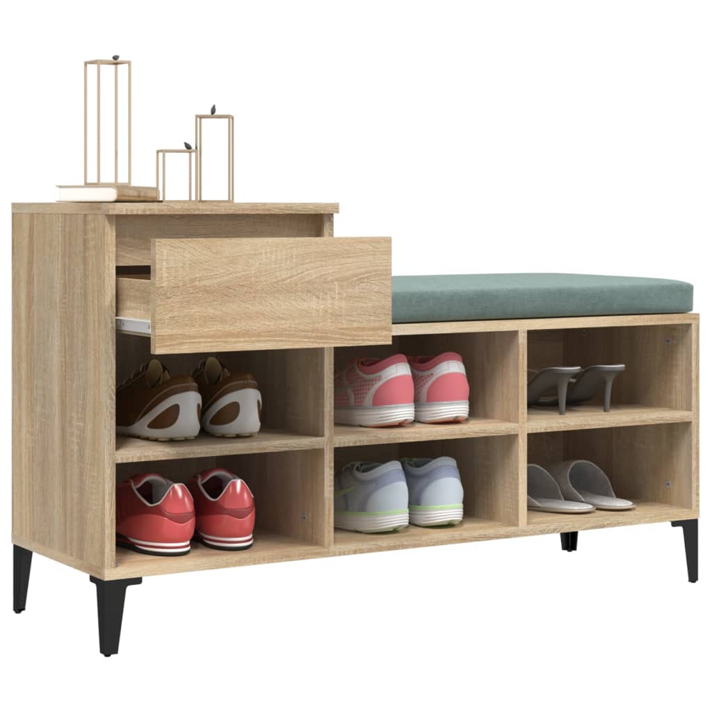 skoreol 102x36x60 cm konstrueret træ sonoma-eg
