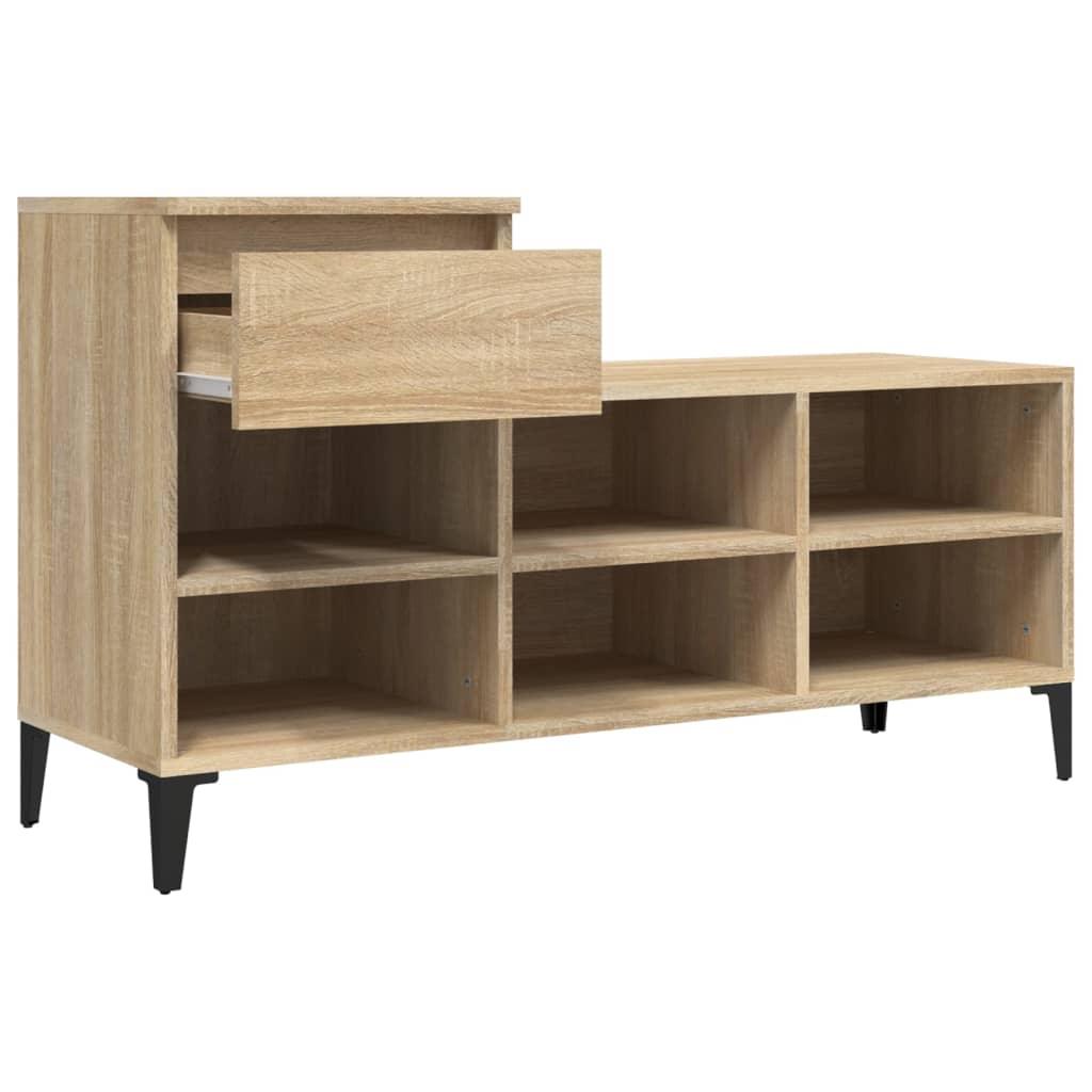 skoreol 102x36x60 cm konstrueret træ sonoma-eg