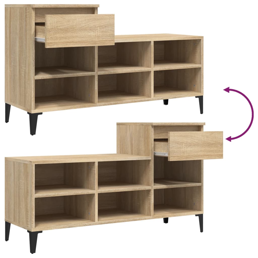 skoreol 102x36x60 cm konstrueret træ sonoma-eg