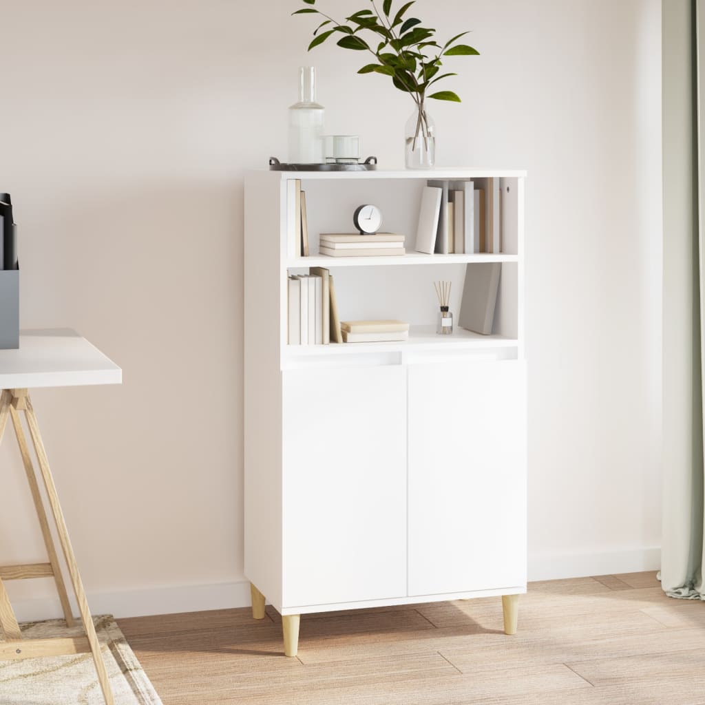 skab 60x36x110 cm konstrueret træ hvid