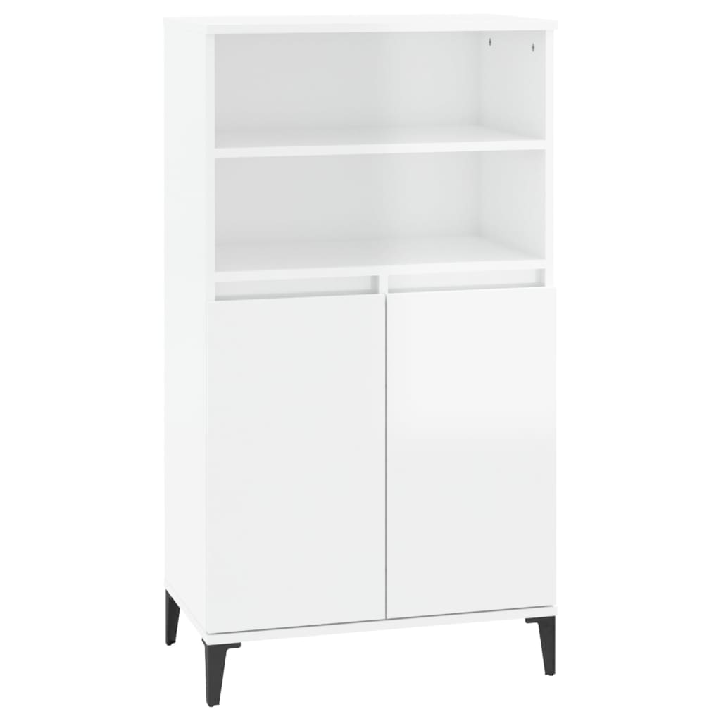 skab 60x36x110 cm konstrueret træ hvid højglans