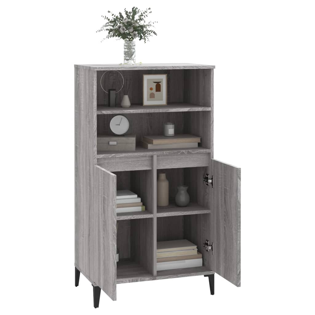 skab 60x36x110 cm konstrueret træ Grå sonoma-eg