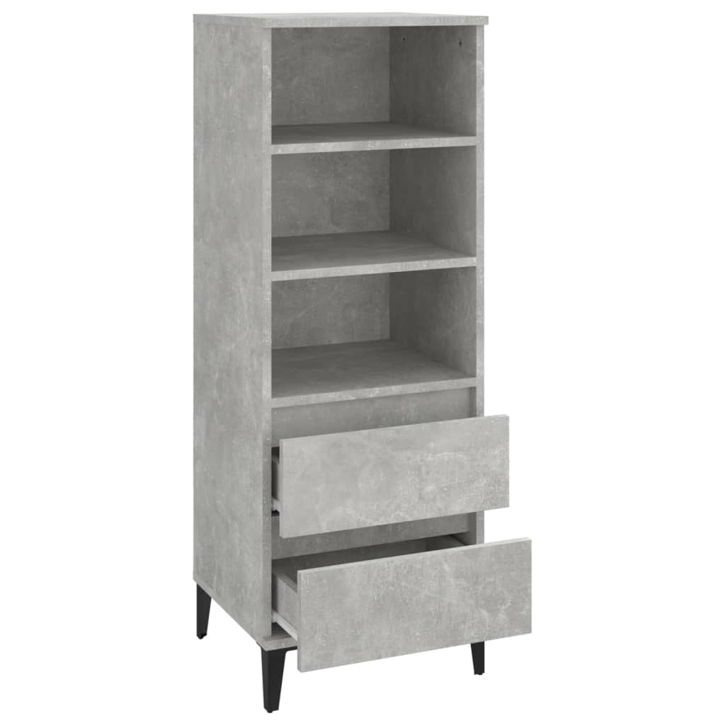 skab 40x36x110 cm konstrueret træ betongrå