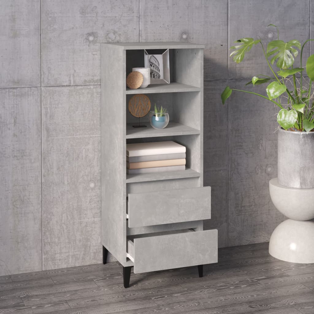 skab 40x36x110 cm konstrueret træ betongrå