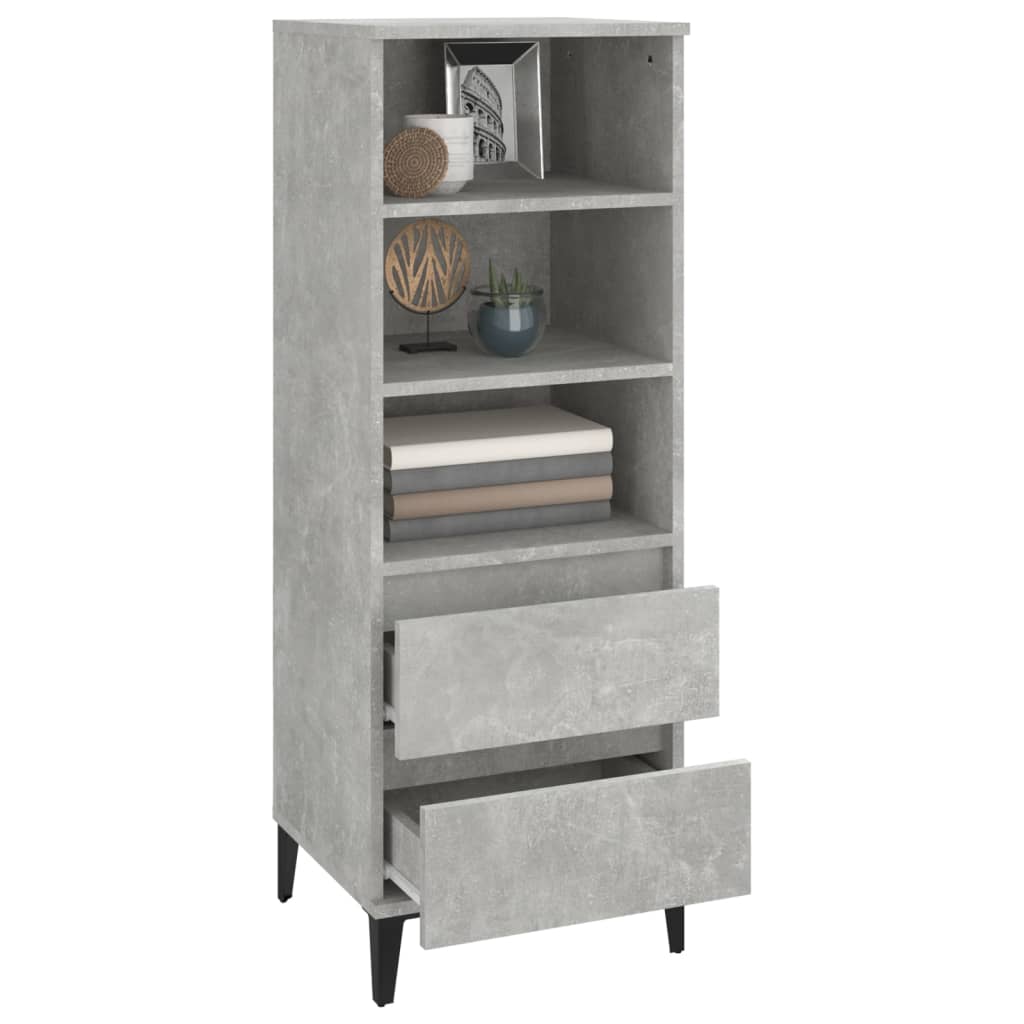 skab 40x36x110 cm konstrueret træ betongrå