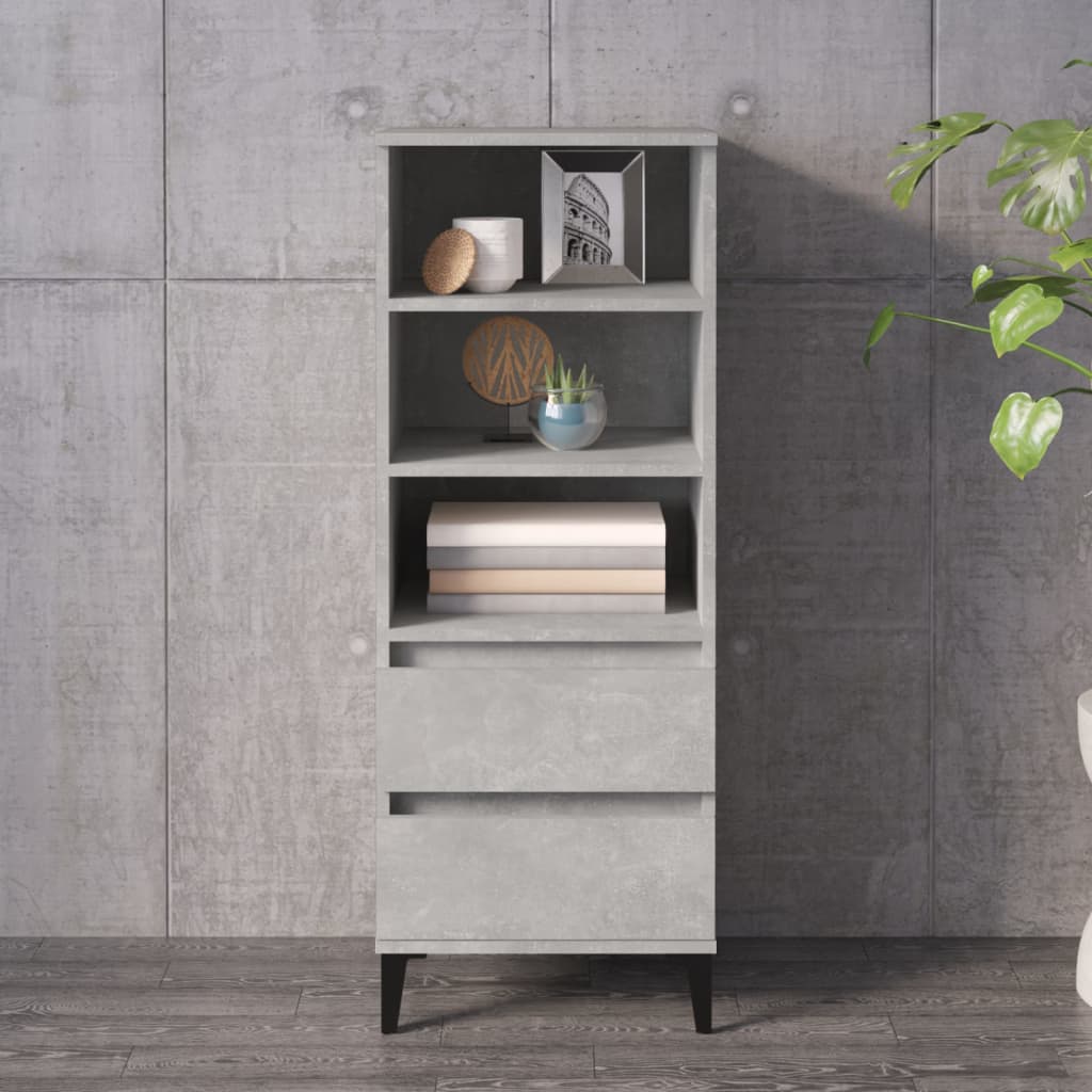 skab 40x36x110 cm konstrueret træ betongrå