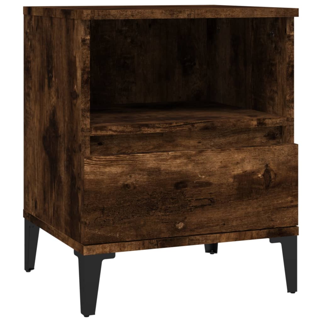 sengeborde 2 stk. 40x35x50 cm røget egetræsfarve
