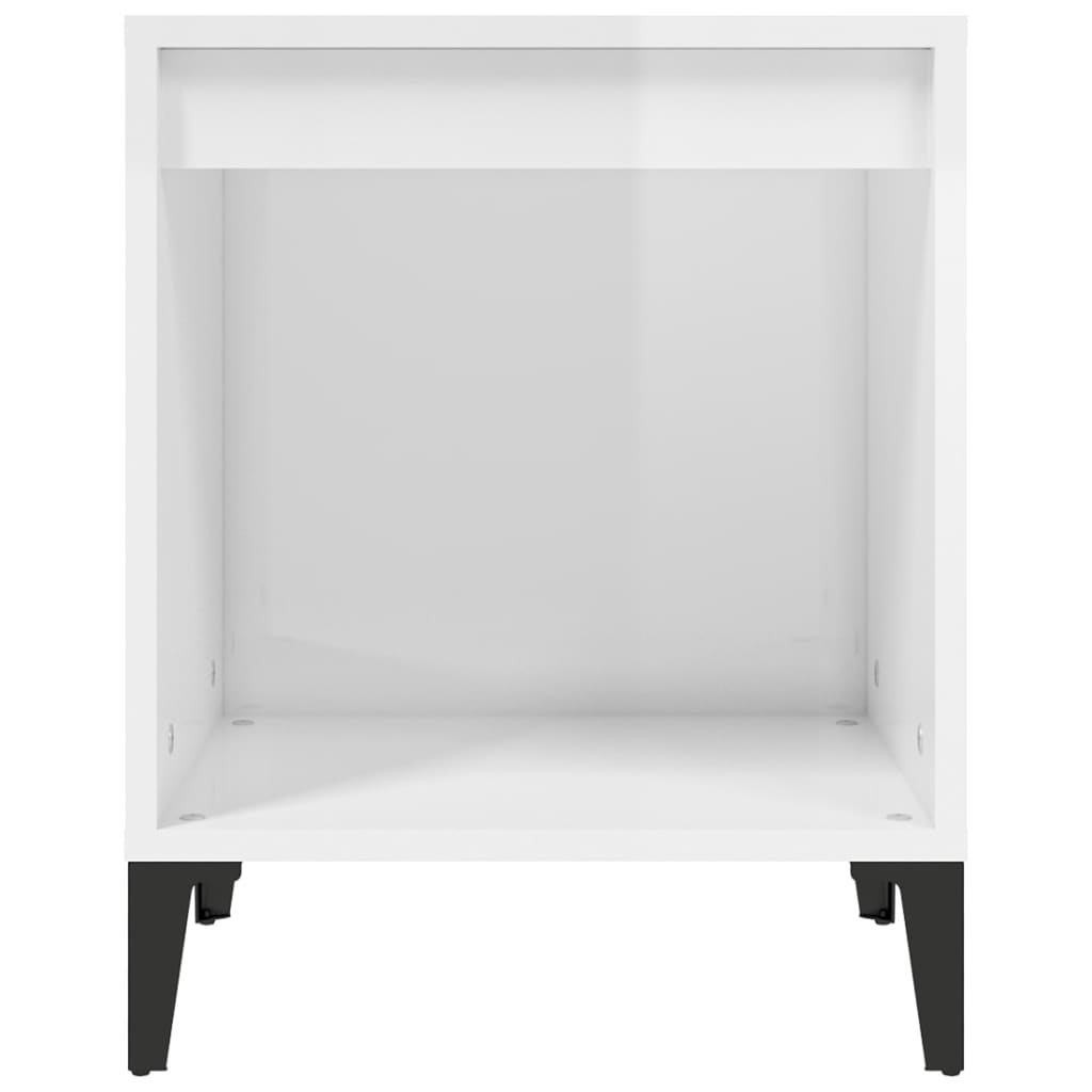 sengebord 40x35x50 cm hvid højglans