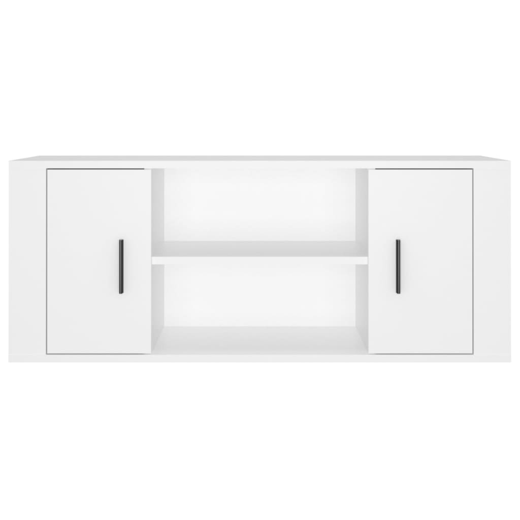 tv-bord 100x35x40 cm konstrueret træ hvid