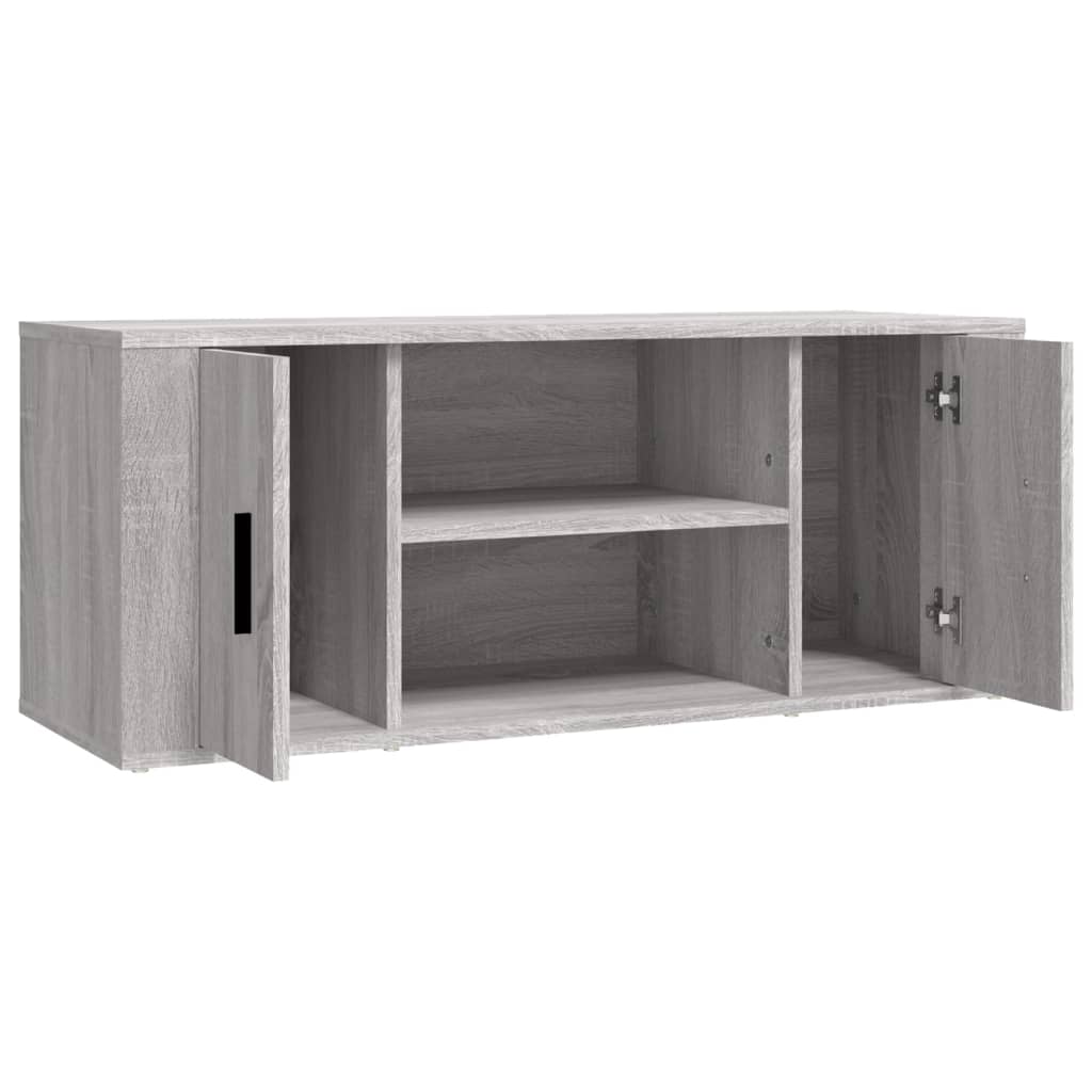 tv-bord 100x35x40 cm konstrueret træ grå sonoma-eg