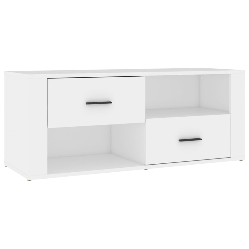 tv-bord 100x35x40 cm konstrueret træ hvid