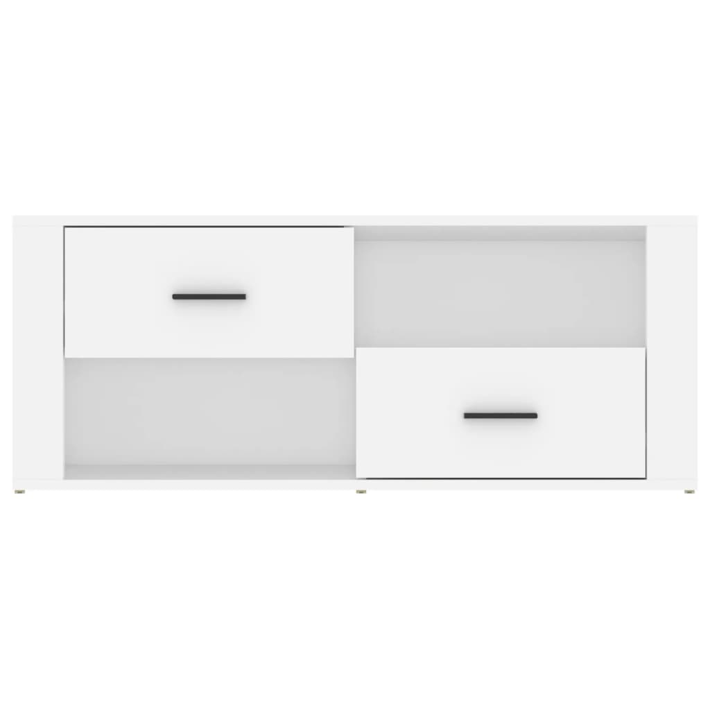 tv-bord 100x35x40 cm konstrueret træ hvid