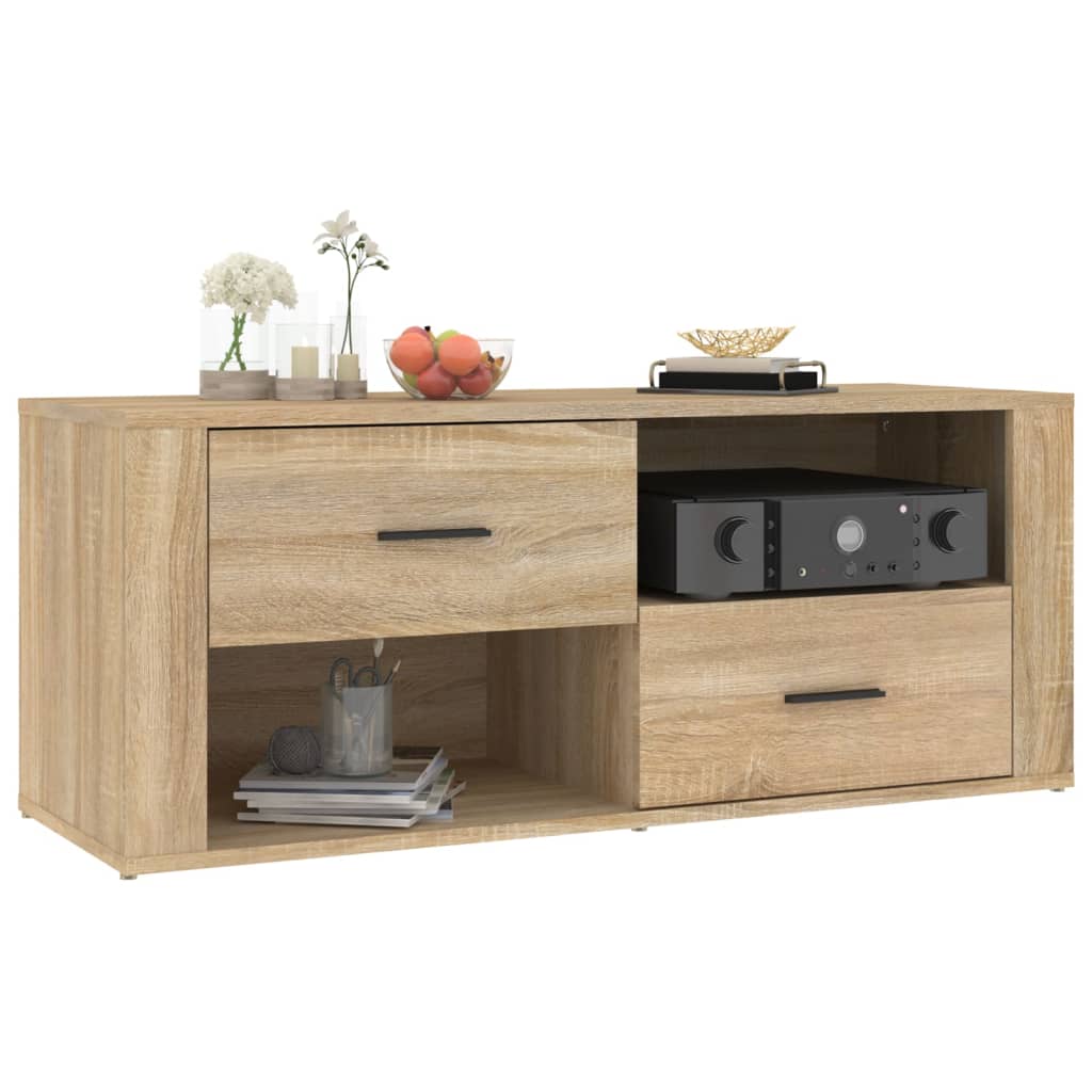 tv-bord 100x35x40 cm konstrueret træ sonoma-eg