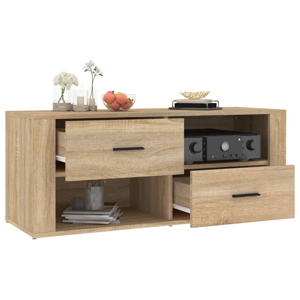 tv-bord 100x35x40 cm konstrueret træ sonoma-eg