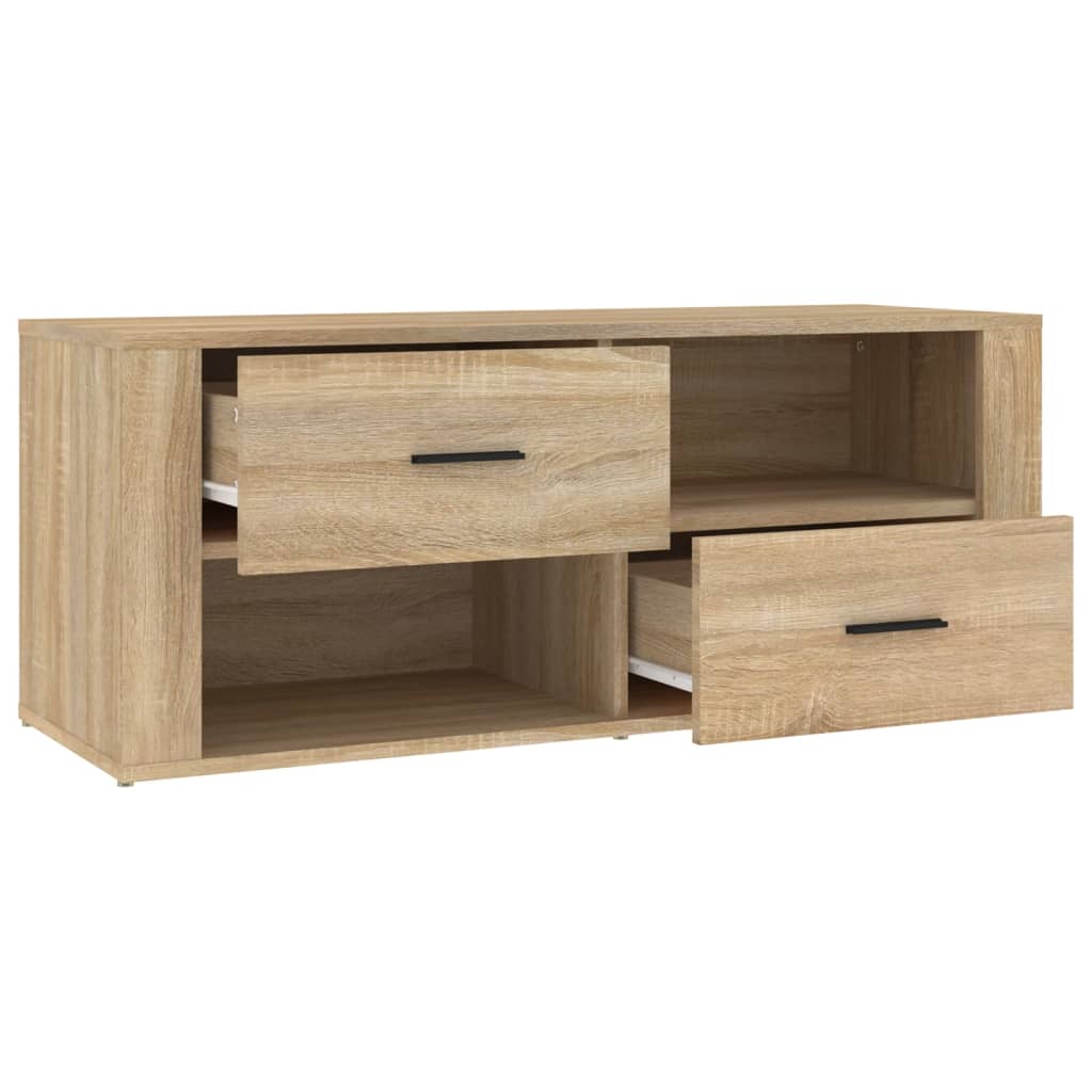 tv-bord 100x35x40 cm konstrueret træ sonoma-eg