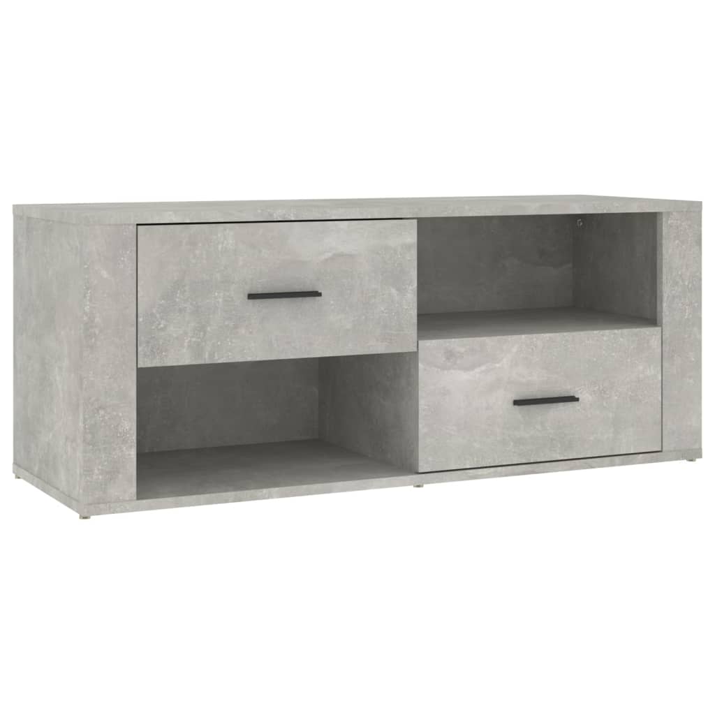 tv-bord 100x35x40 cm konstrueret træ betongrå