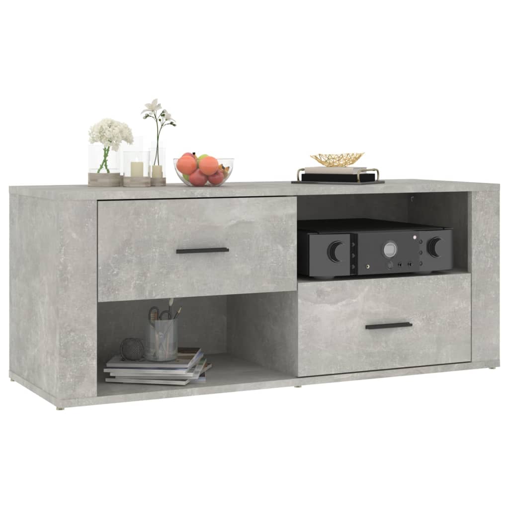 tv-bord 100x35x40 cm konstrueret træ betongrå