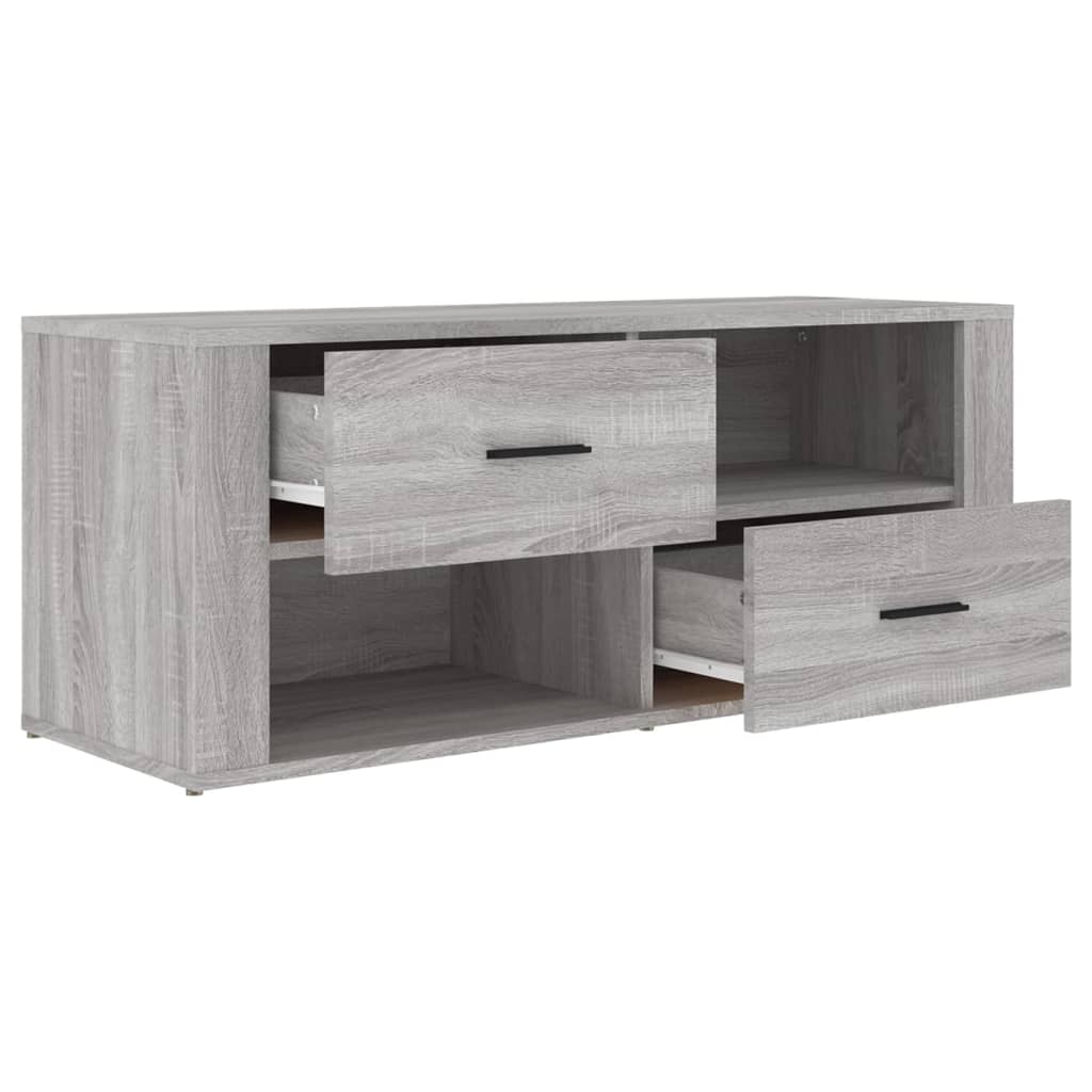 tv-bord 100x35x40 cm konstrueret træ grå sonoma-eg