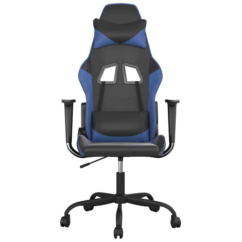 gamingstol kunstlæder sort og blå