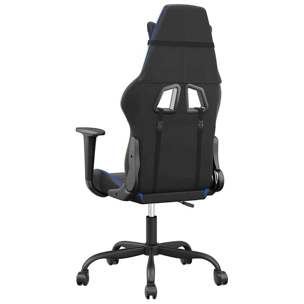 gamingstol kunstlæder sort og blå