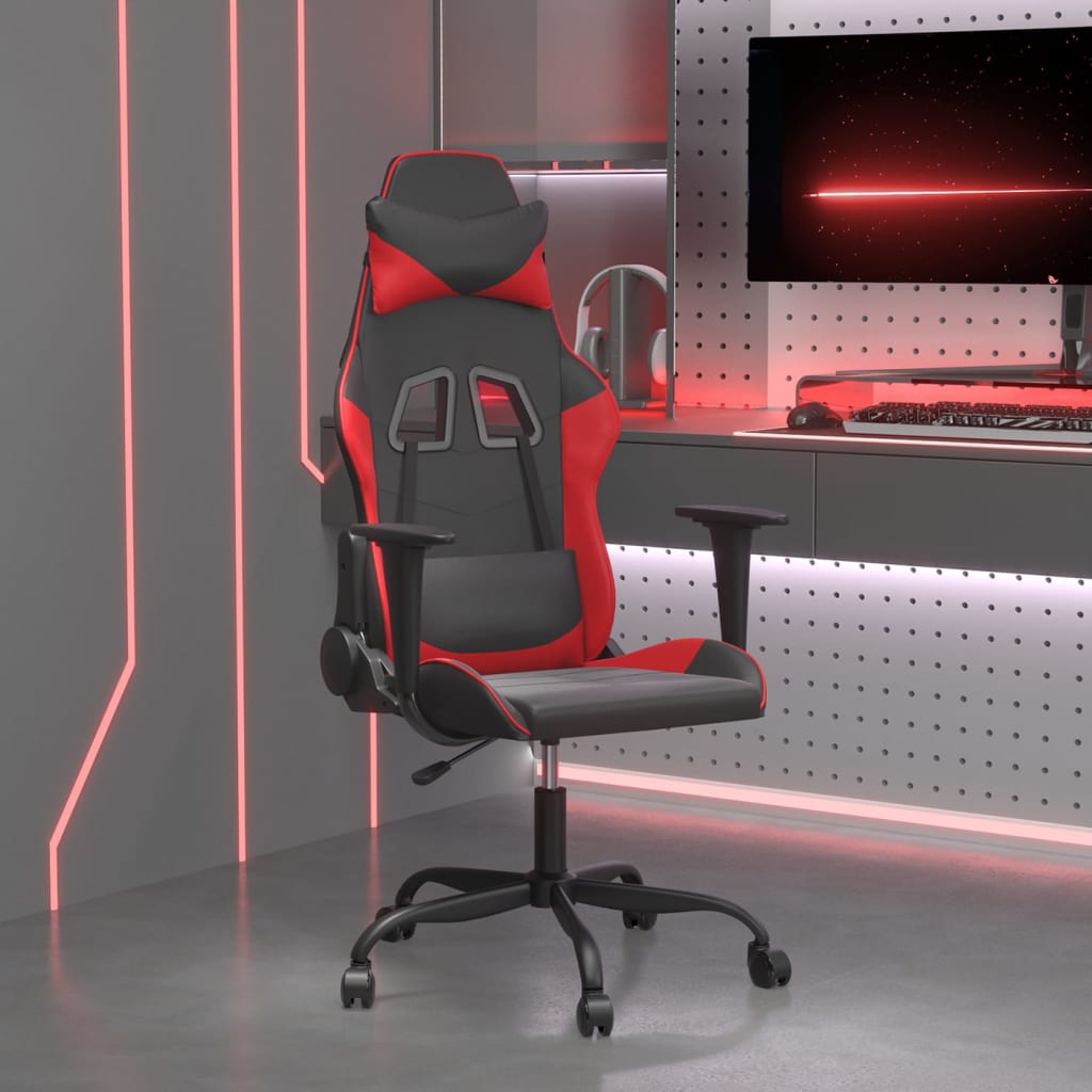 gamingstol kunstlæder sort og rød