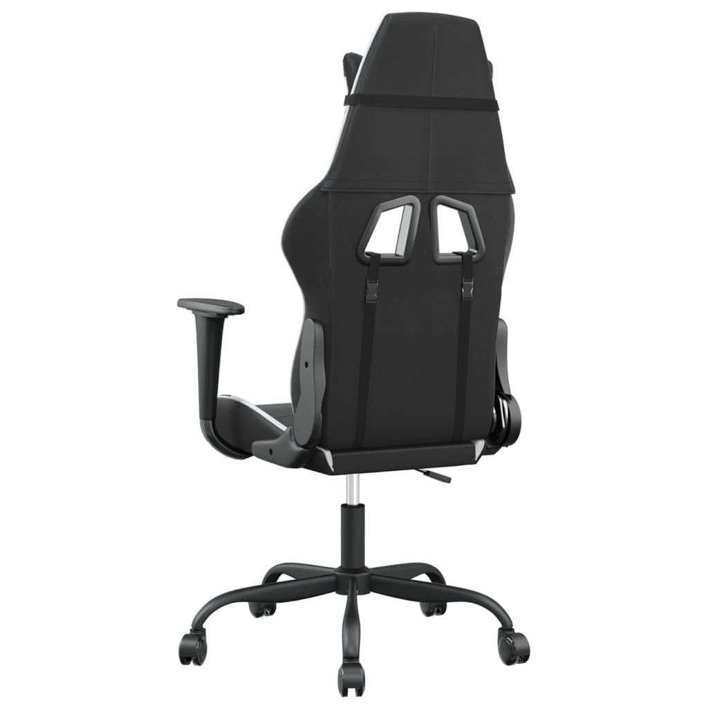 gamingstol kunstlæder sort og hvid