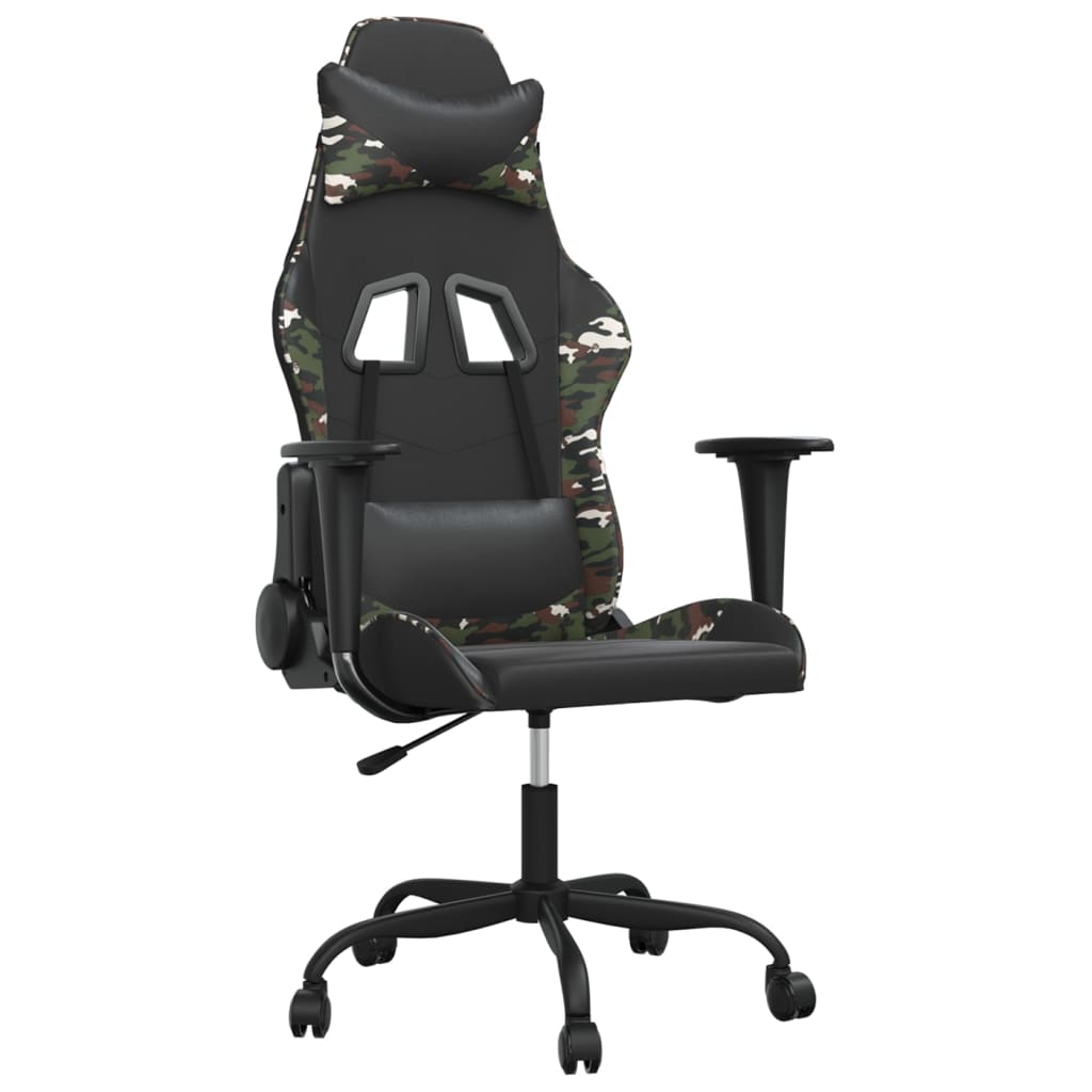 gamingstol kunstlæder sort og camouflage