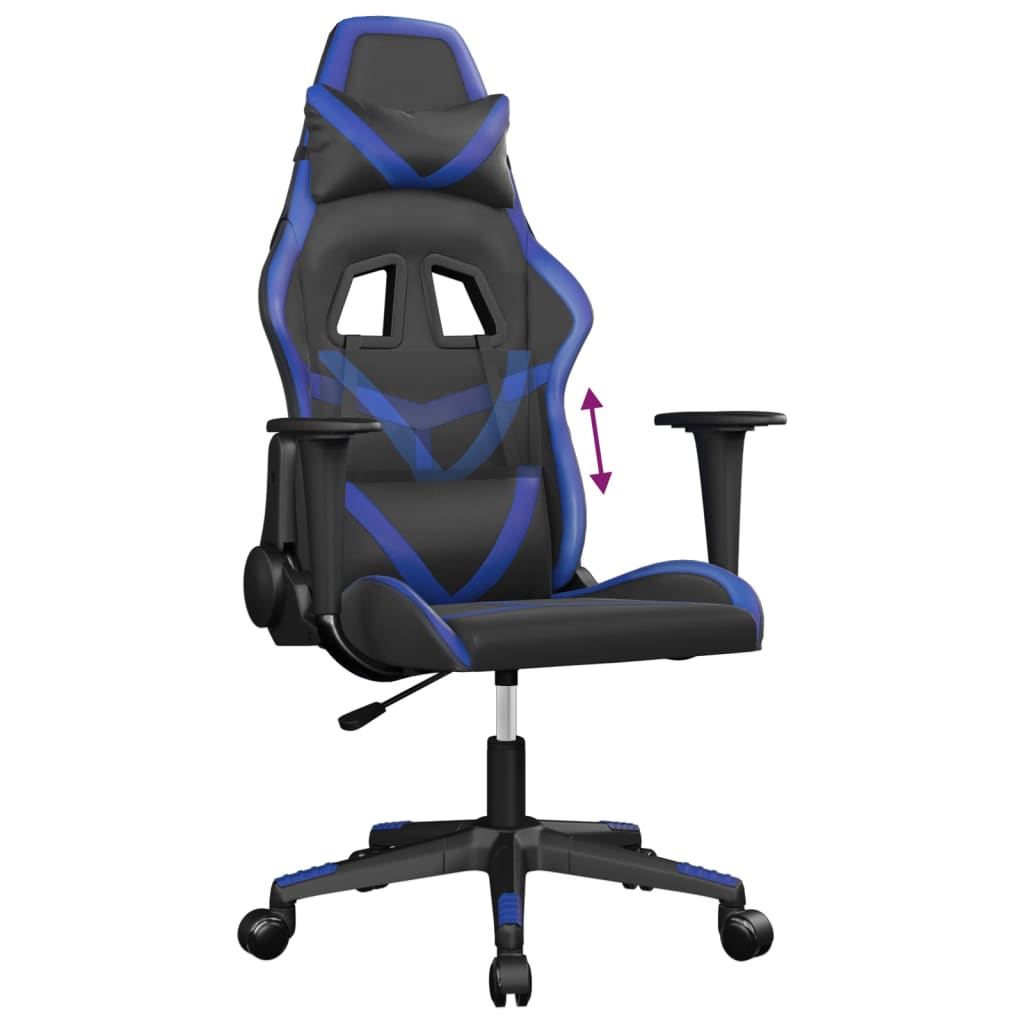 gamingstol kunstlæder sort og blå