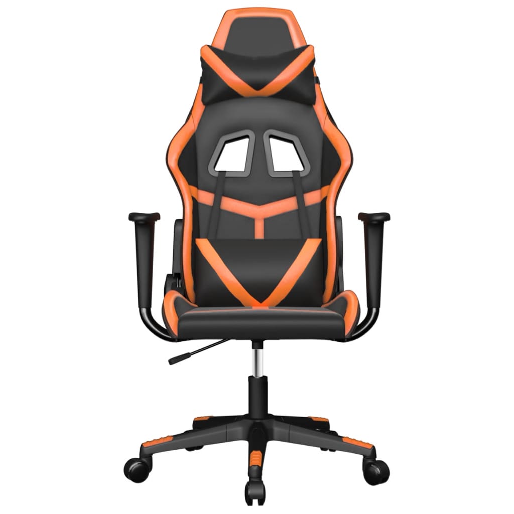 gamingstol kunstlæder sort og orange