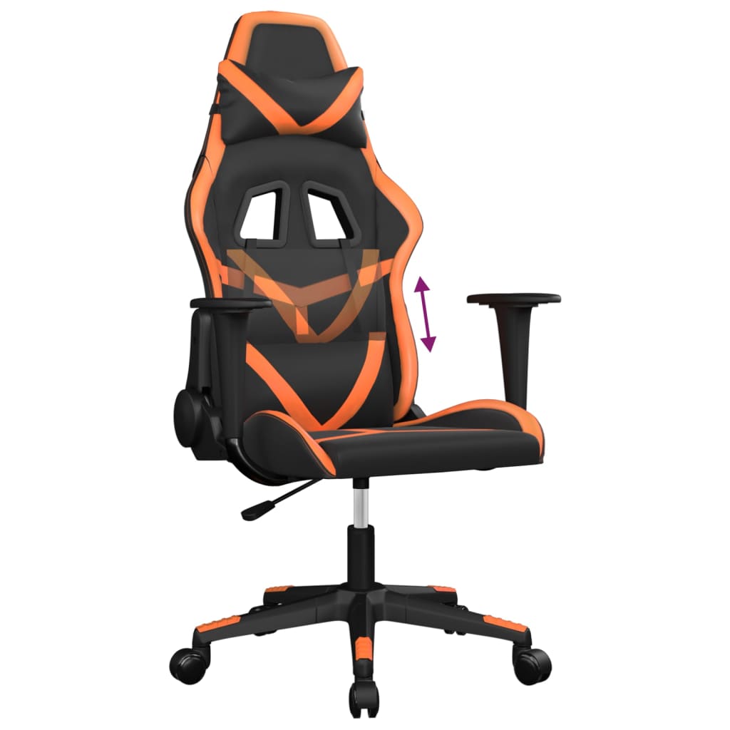 gamingstol kunstlæder sort og orange