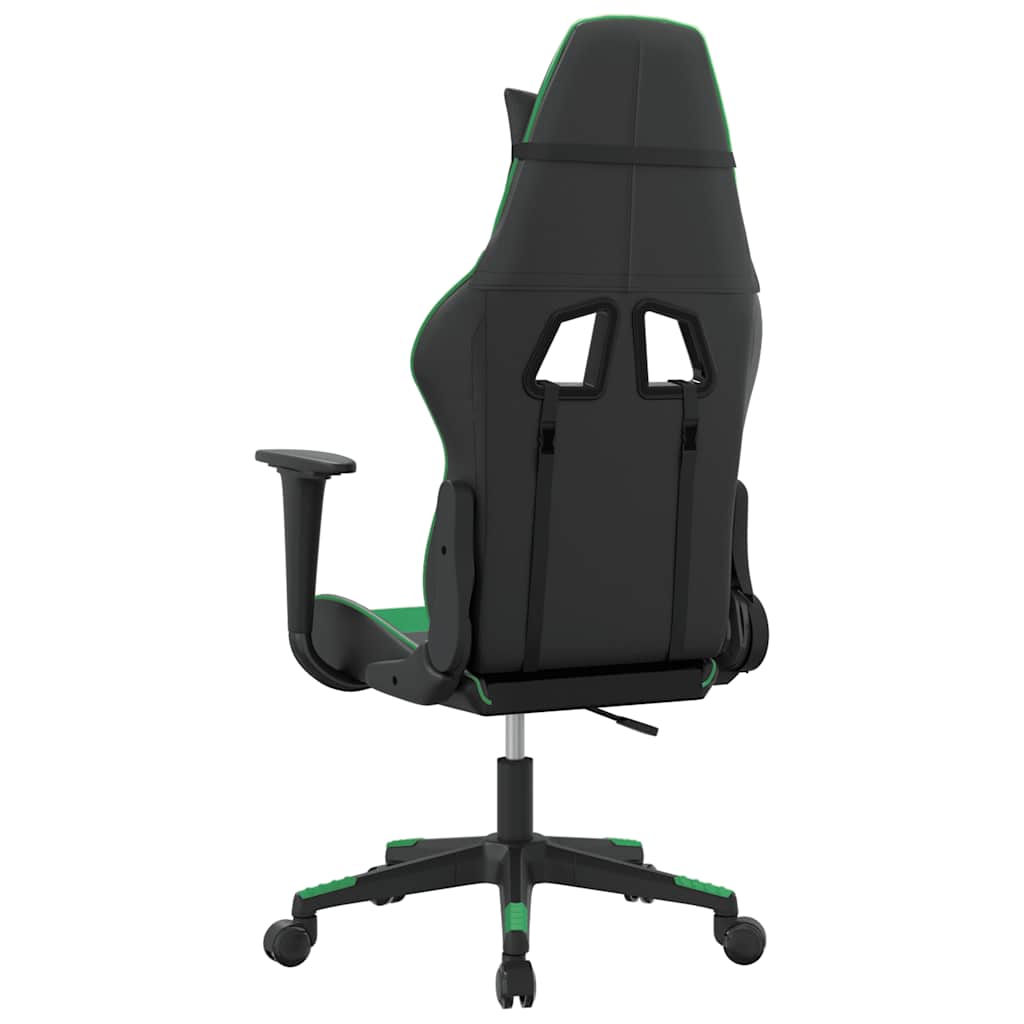 gamingstol kunstlæder sort og grøn