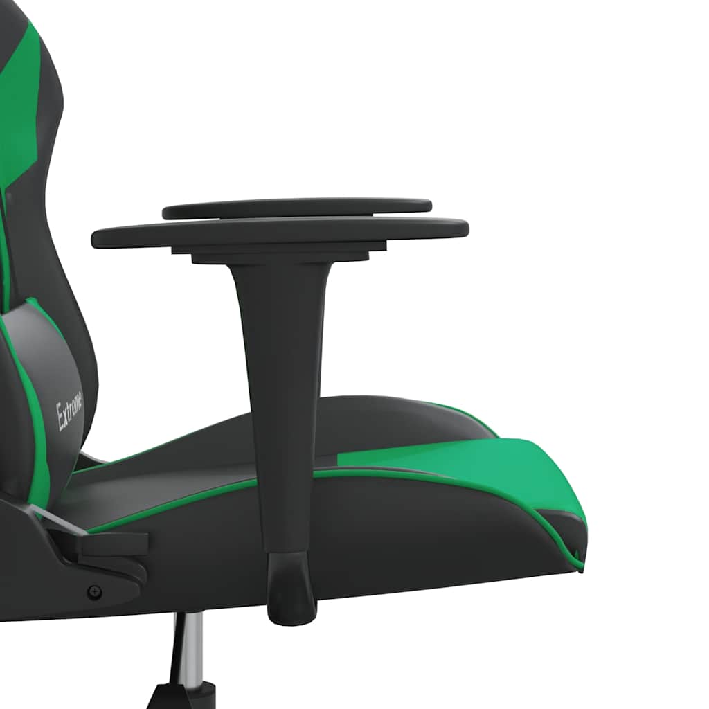 gamingstol kunstlæder sort og grøn