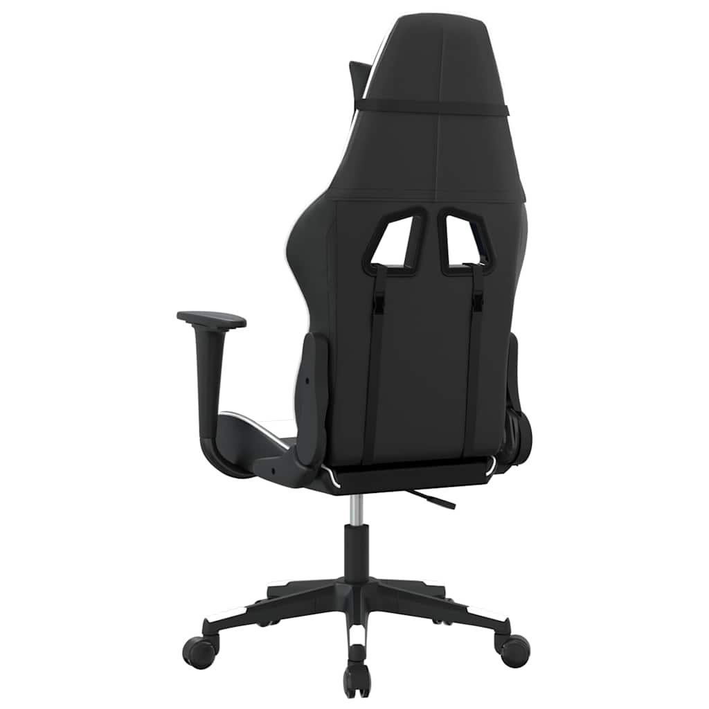 gamingstol kunstlæder sort og hvid