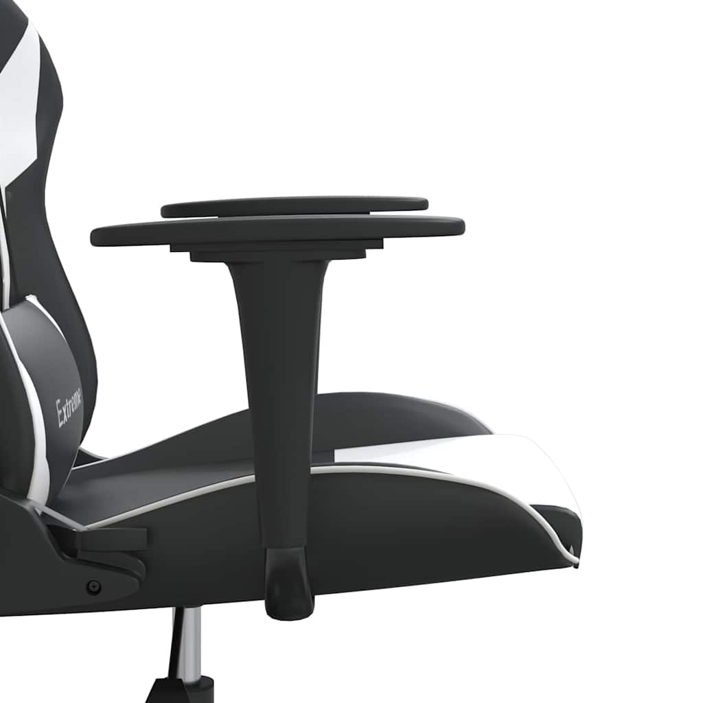 gamingstol kunstlæder sort og hvid