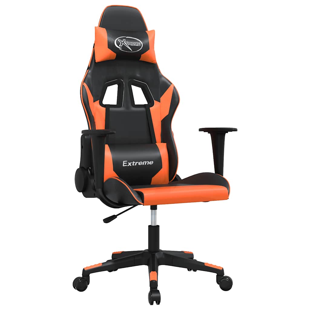 gamingstol kunstlæder sort og orange