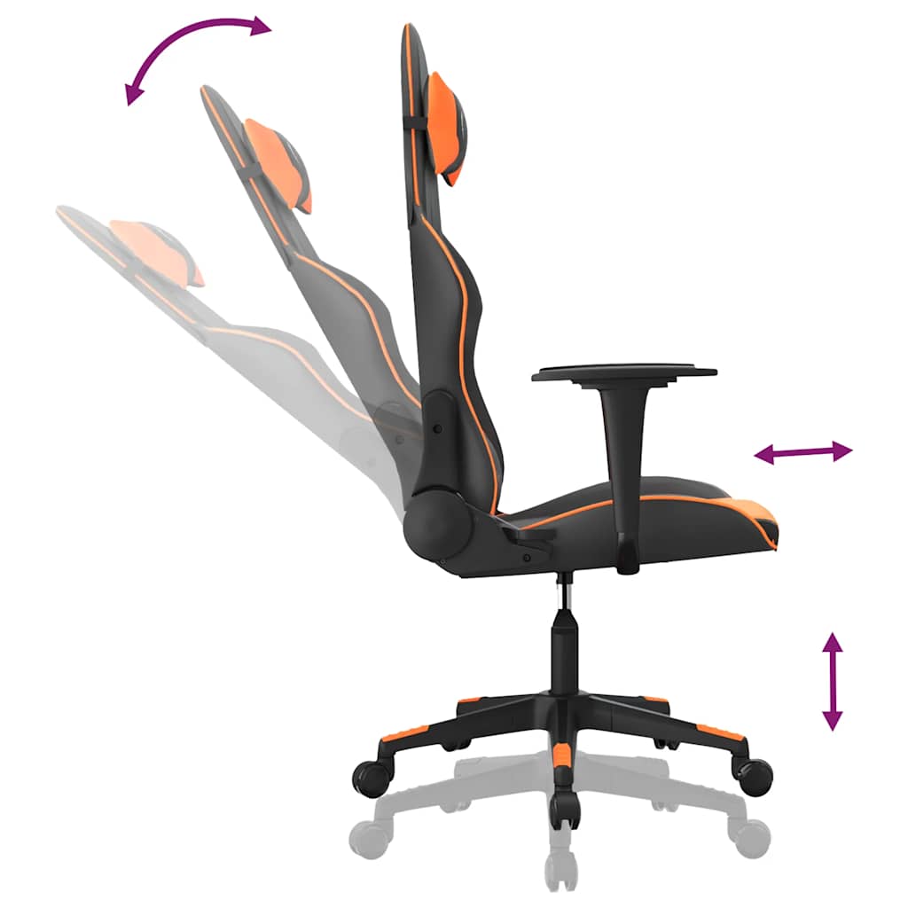 gamingstol kunstlæder sort og orange