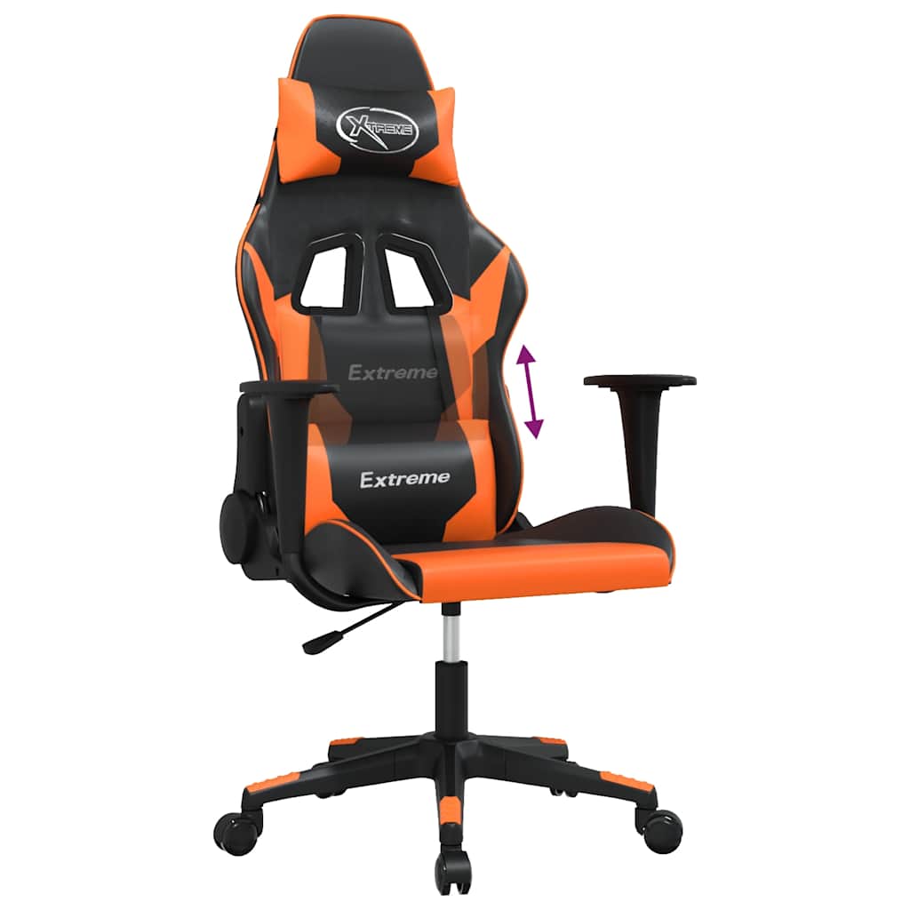 gamingstol kunstlæder sort og orange