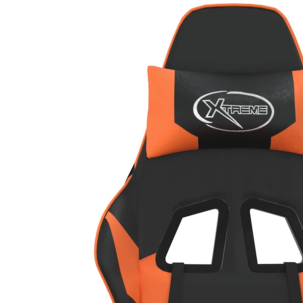 gamingstol kunstlæder sort og orange