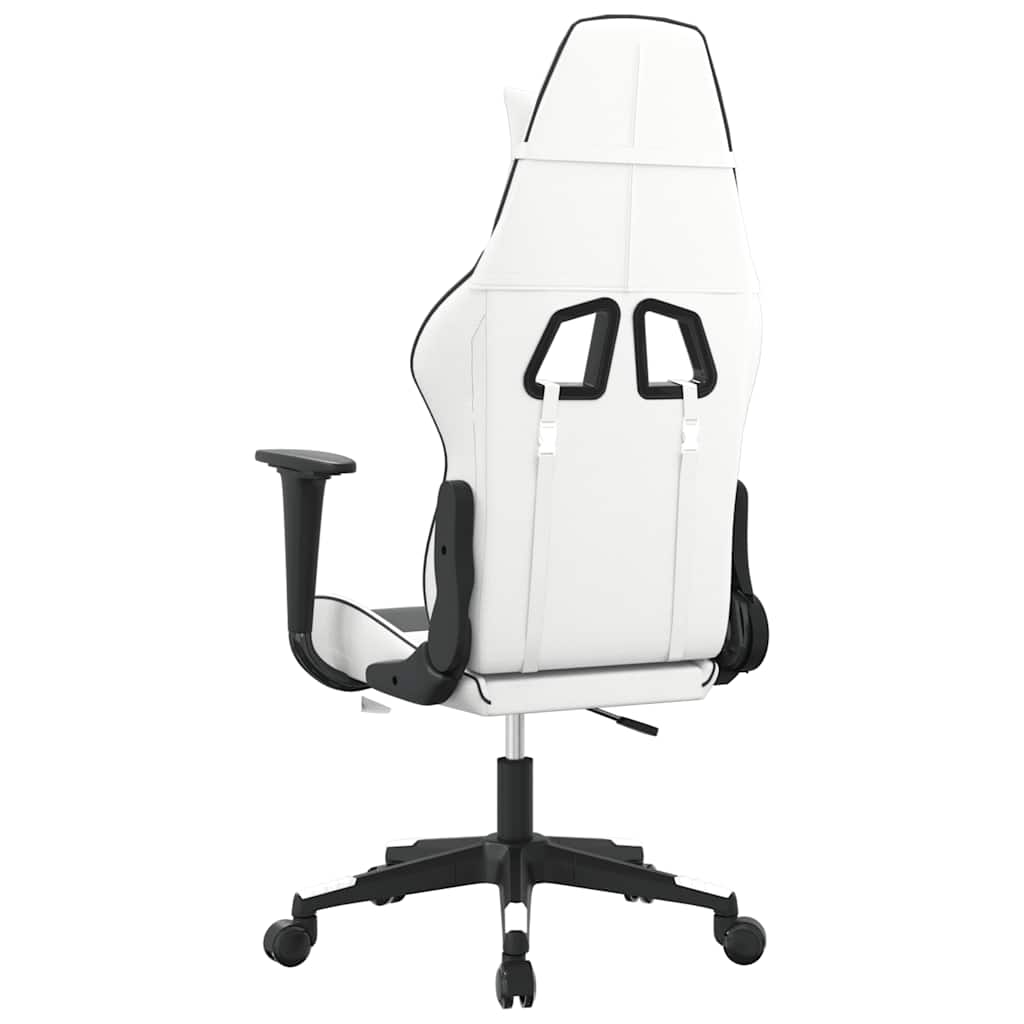 gamingstol kunstlæder hvid og sort