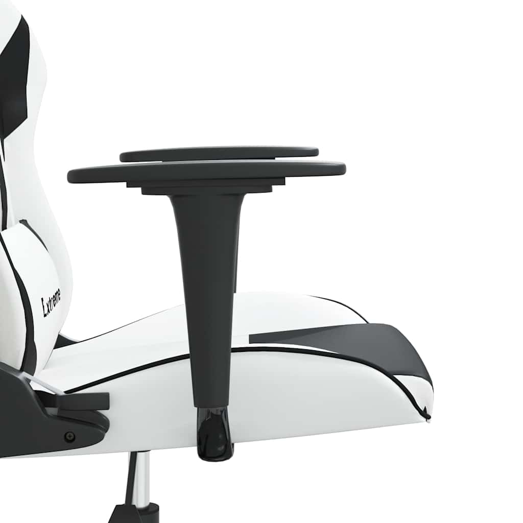 gamingstol kunstlæder hvid og sort