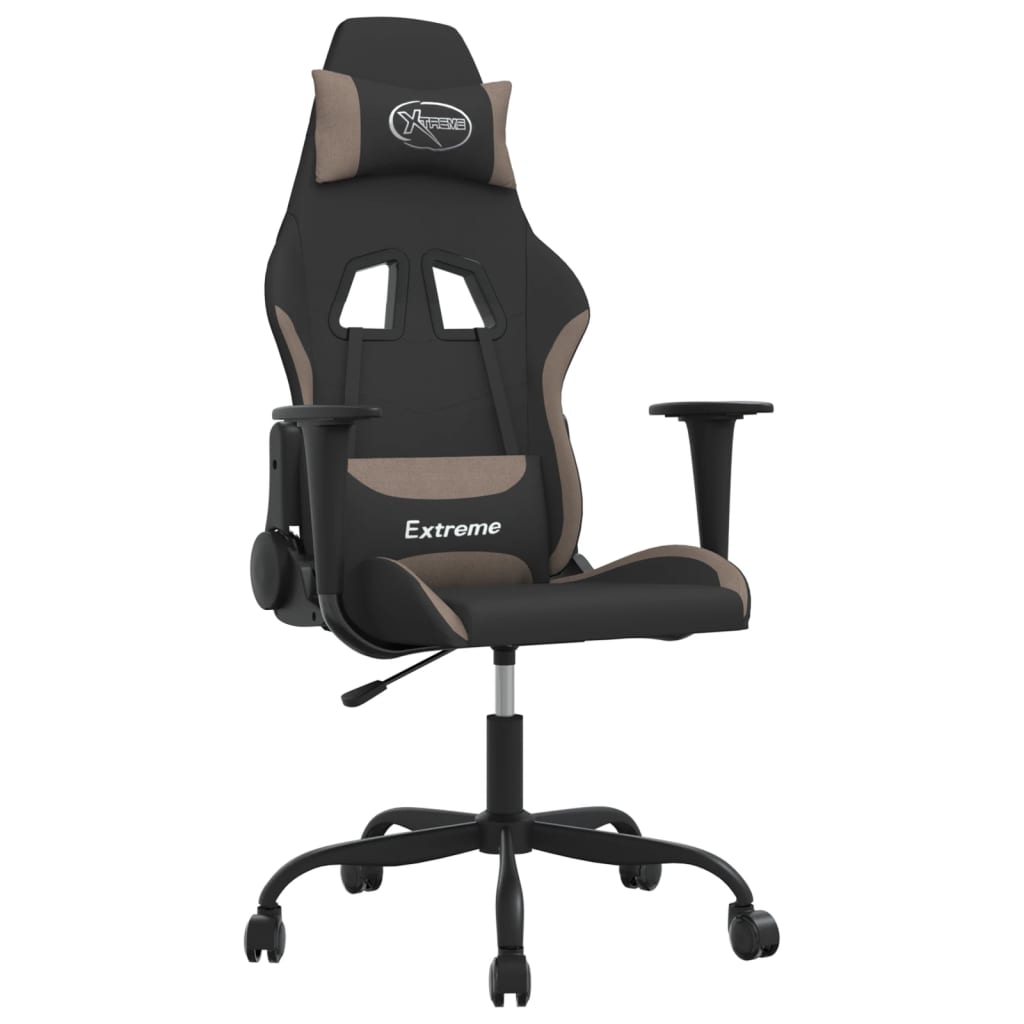 gamingstol stof sort og gråbrun