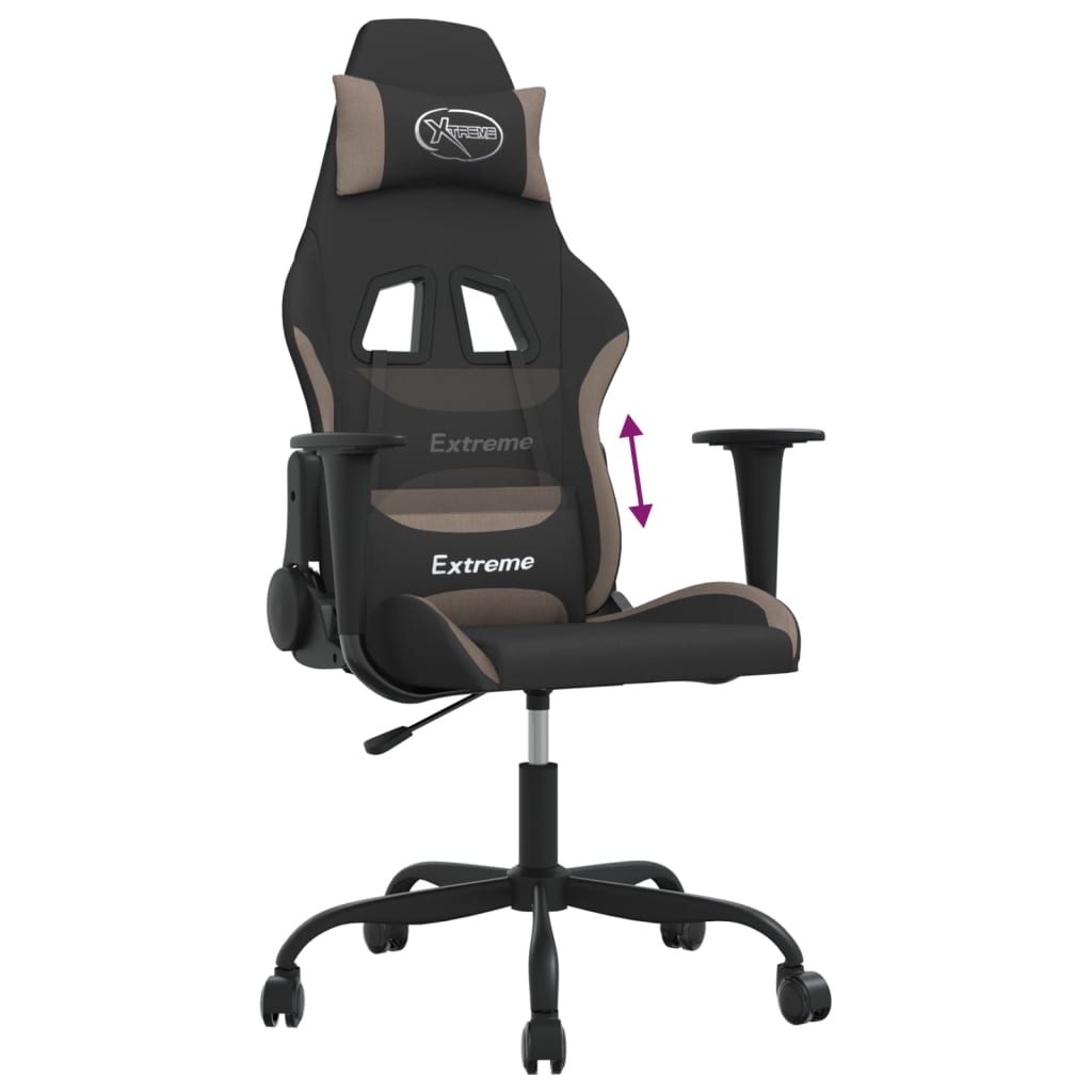 gamingstol stof sort og gråbrun
